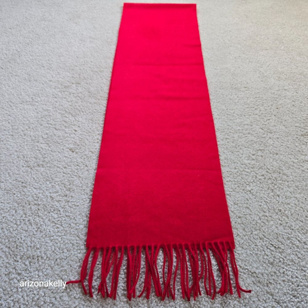 NWOT Cashmere Red Fringe Scarf Uniqlo - Picture 3 of 9
